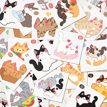 야옹이<br>띠부띠부씰 스티커