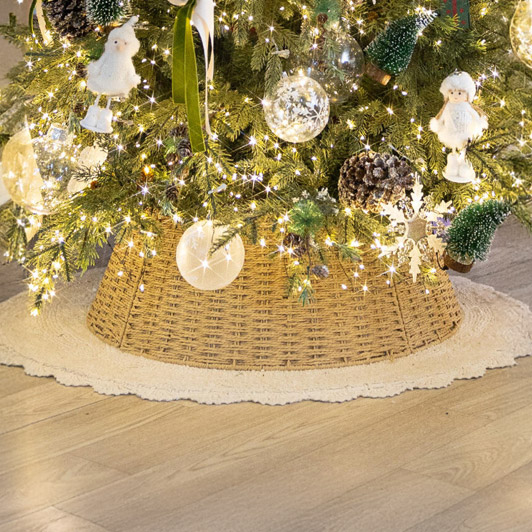 크리스마스 트리 하단 스커트 덮개 네츄럴 65x23cm