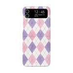 DAAE 보라분홍체크 Z플립3/4 하드케이스