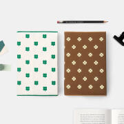 클로버 패턴 캔버스 북커버