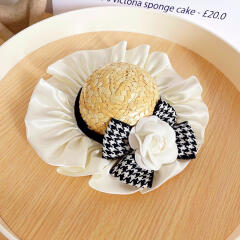 바우독 럭셔리 밀짚 모자 강아지 고양이 여름