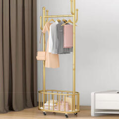 골드 이동식 스탠드 철제 옷걸이 행거 헹거 옷장