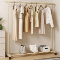 크림1단 이동식 스탠드 행거 옷걸이 옷장 철제 헹거