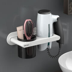 에코벨 헤어드라이기 거치대 2구/선반 수납 홀더 흡착 무타공