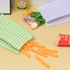 체크무늬 포장 봉투 선물 포장 종이봉투 5컬러