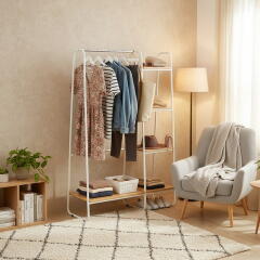 드레스룸 수납 선반 의류 행거 철제 스탠드 옷걸이