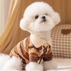 도그웨그 스트라이프 카라 니트 겨울 옷