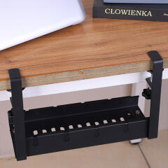 길이조절 무타공 멀티탭 정리함/거치대