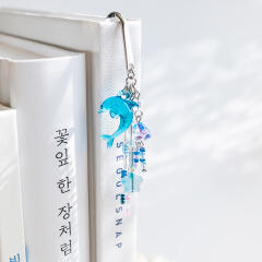 바닷속 돌고래 책갈피 금속 북마크 해파리 바다