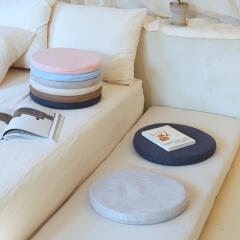 마카롱 극세사 스웨이드 원형방석 40 (7컬러)