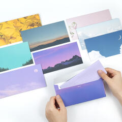 핑크풋 감성 가로 봉투 세트