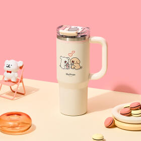 몰티즈 핸들 텀블러 아이보리 900ml