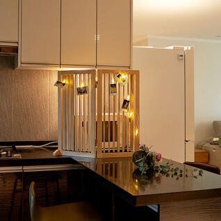 까사라움 스트라이프 타이니 파티션 2단 내추럴