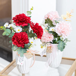 카네이션 조화 화병 생화같은 인테리어 set 22x32cm