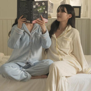 포근 긴팔 극세사 수면잠옷 파자마 세트