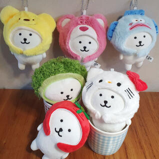 키티 한교동 모자+농담곰 인형 키링