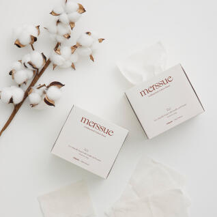 메르슈 무표백 티슈형 순면페이스타올 300매(100매3팩)