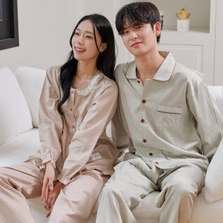 알콩단잠 국내생산 커플잠옷 순면 파자마 홈웨어