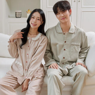 알콩단잠 국내생산 커플잠옷 순면 파자마 홈웨어