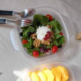 나인웨어 퓨어 투명 사각 샐러드볼 2P