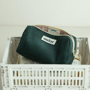 everyday pouch - corduroy midnight green