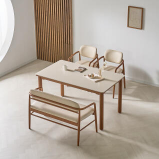 모나크 세라믹 벤치 4인 원목 식탁세트