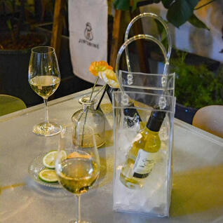 투명 아이스 와인 칠링백 PVC 방수 버켓 바스켓