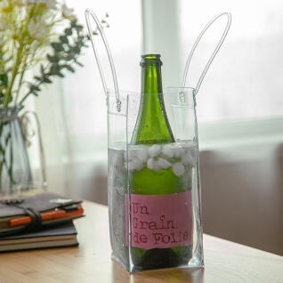 투명 아이스 와인 칠링백 PVC 방수 버켓 바스켓