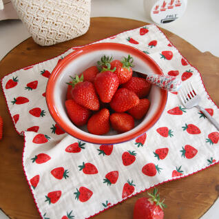 과일시리즈 딸기 토마토 순면 거즈 키친크로스