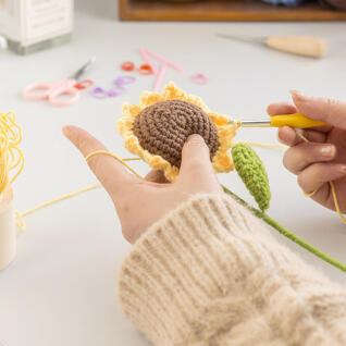 손뜨개 해바라기 화분 뜨개 니트 인형 DD-13384