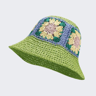 꽃뜨게 라피아햇 플라워 라탄 버킷햇 밀짚 모자