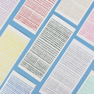 끄적끄적 한글 숫자 스티커 14가지 컬러 세트