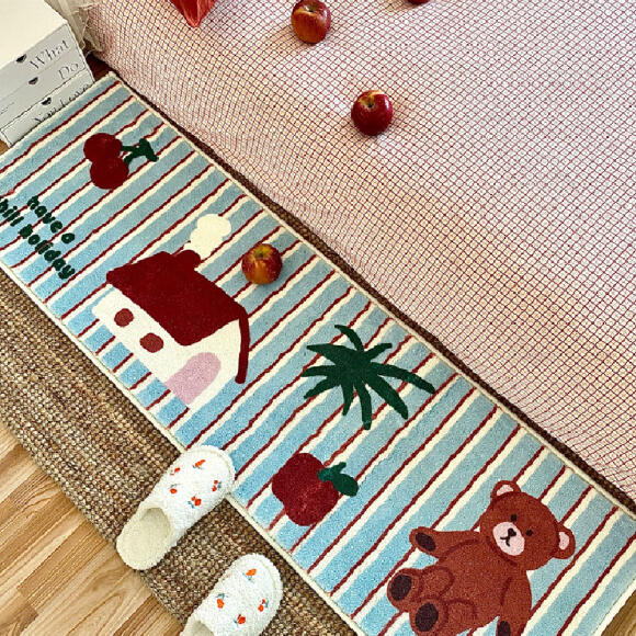 폭신한 감성 곰돌이 하우스 부드러운 발매트 러그