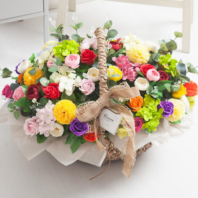 비누꽃 바구니 럭셔리set 40cm 인테리어 꽃 장식 소품