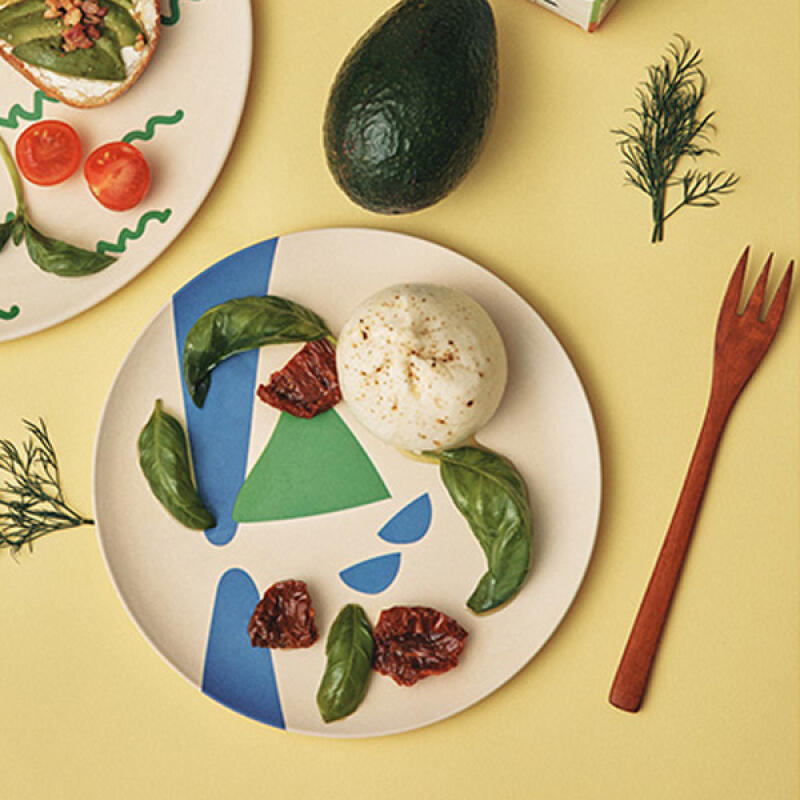 뱀부 대나무 홈파티 스몰 플레이트 20cm 블루스플래쉬