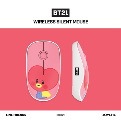 BT21 무선 마우스 베이비 캐릭터 소리안나는 치미 타타 쿠키 노트북 키보드 패드 굿즈 3