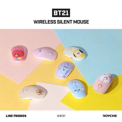 BT21 무선 마우스 베이비 캐릭터 소리안나는 치미 타타 쿠키 노트북 키보드 패드 굿즈 6