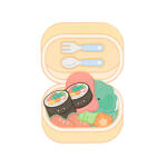 김밥 도시락 편지지 