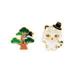 금속 뱃지 세트 까치와 호랑이 