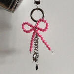 Ribbon layered keyring_pink
