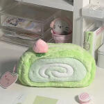 귀여운 딸기 녹차 메론 롤케이크 필통 파우치