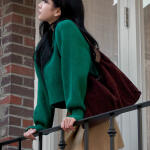 스웨이드 레더 콤비 보부상 빅 숄더백