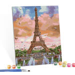 DIY캔버스형 그림그리기 40x50cm 에펠탑과 열기구