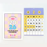 2026년 모모팝 컬러 블록 벽걸이 달력 2026 월 캘린더 A3