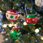 크리스마스 볼 트리 장식 레드그린 80mm (6개입) 소품