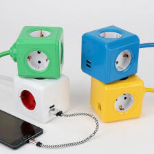 파워큐브 4구 USB 1.5M 익스텐디드 멀티탭 디자인 전선