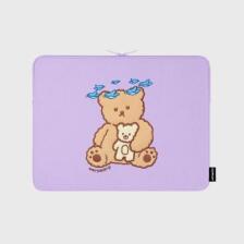 Blue bird bear-purple-13inch notebook pouch(13