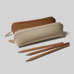 대학생 필통 가죽 느낌 연필 펜 케이스 선물