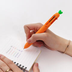 핑크풋 당근 6색 볼펜(0.7mm)
