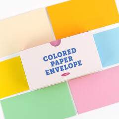 핑크풋 색지 가로 봉투 세트